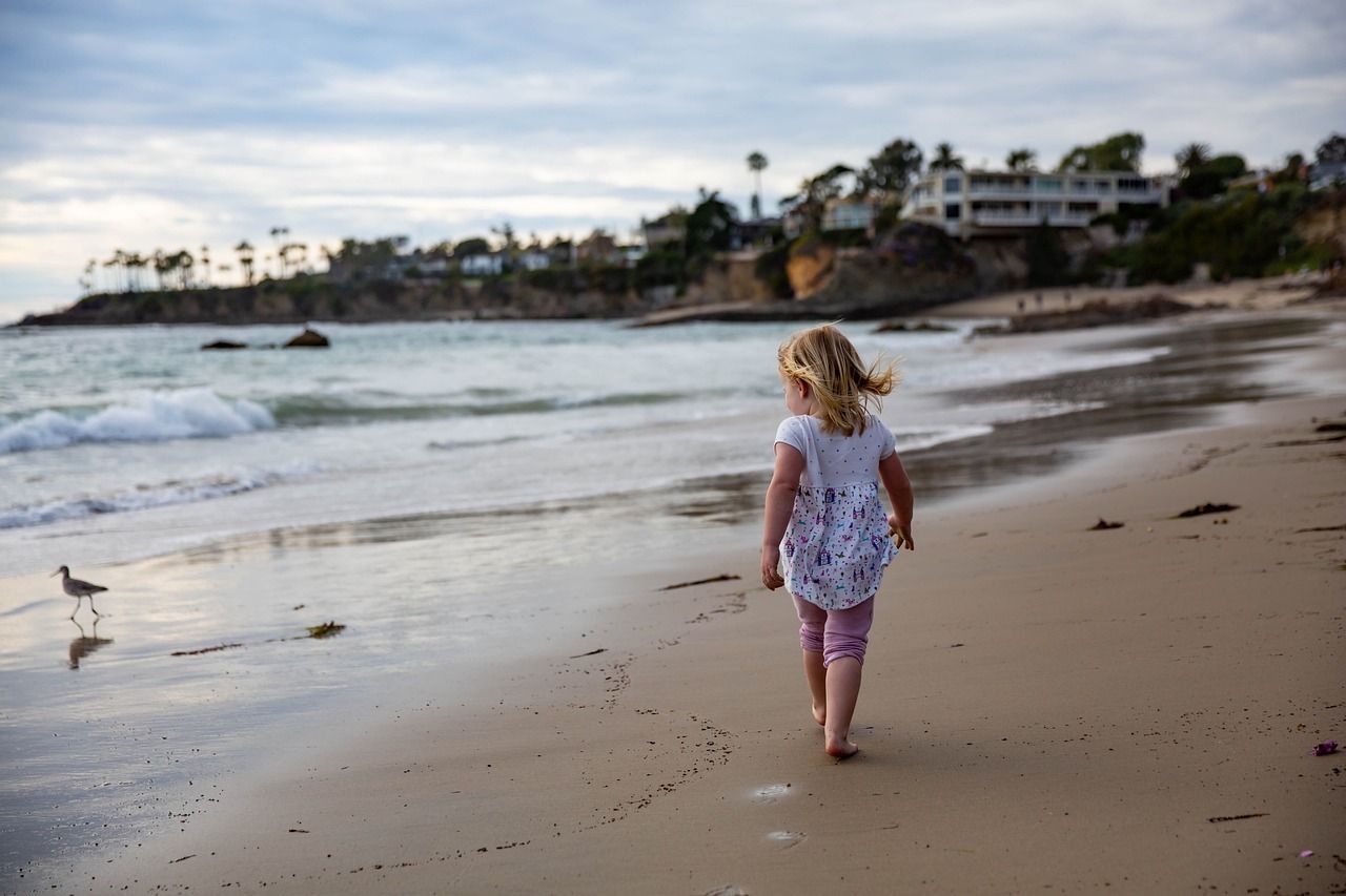 child on beach child on beach